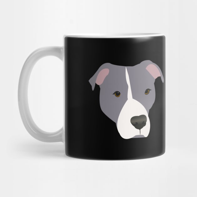 Grey and White Pit Bull by KCPetPortraits